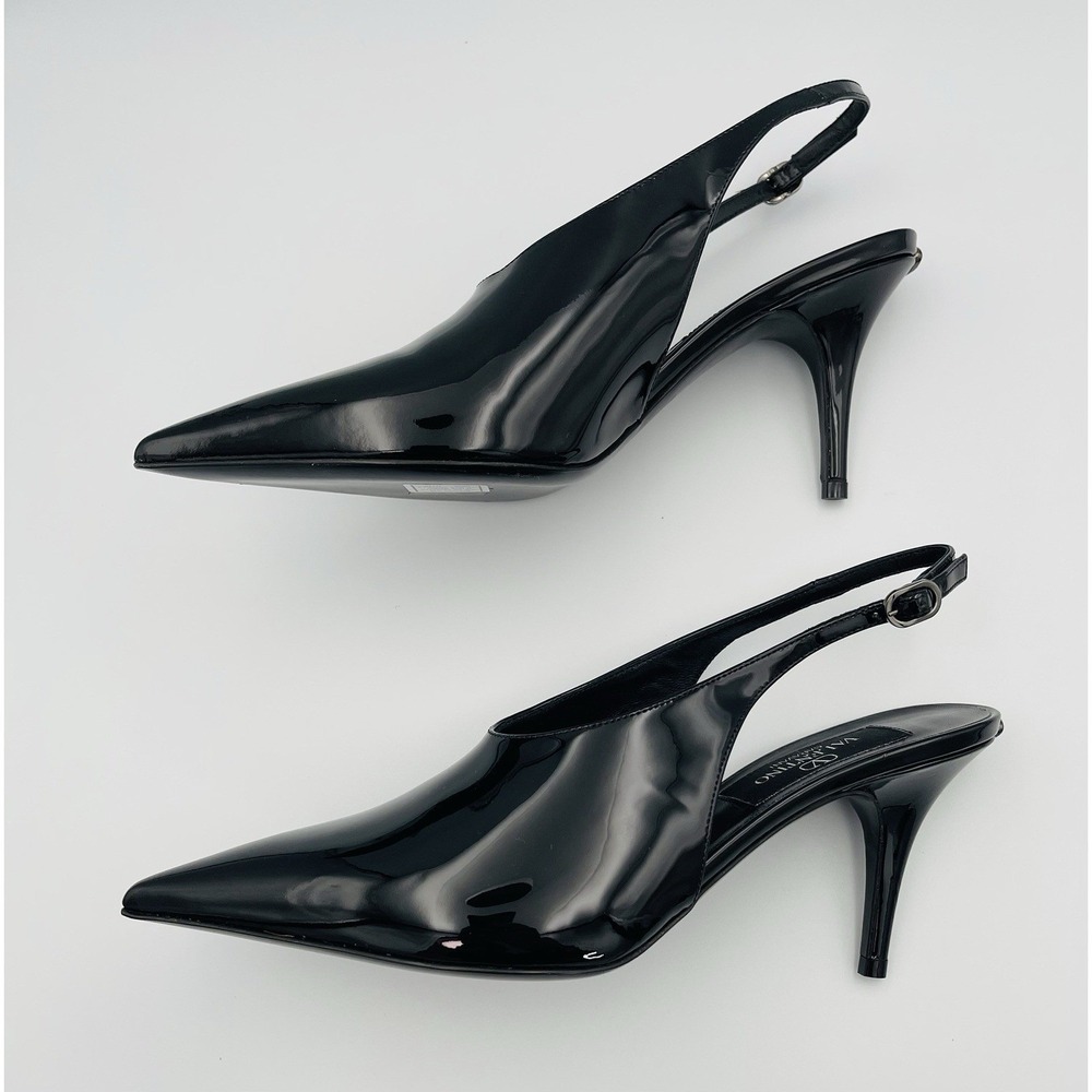 Valentino Garavani Le Salon Nero Patent Leather Slingback Pump Size 38 US 8 - Picture 2 of 9